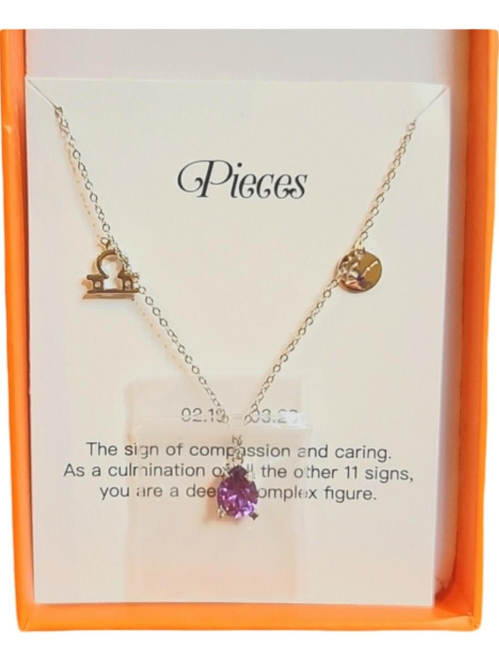 Storyjewellery Pisces Zodiac Sign Charm Necklace NWT White Gold Plated